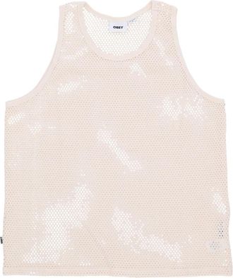 Obey Mesh Tank Top Ongebleekt Katoen - Heren - Tops zonder mouwen - Beige - L - Katoen - Tops