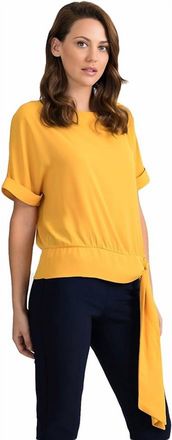 Joseph Ribkoff Short Sleeve Blouse In Golden Sun