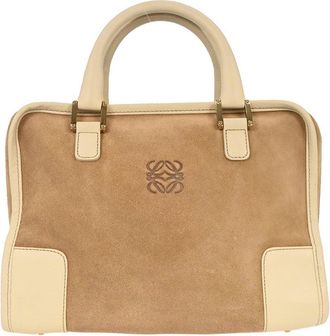 Loewe Amazona Bag Suede Beige Suede Handbag (Pre-Owned)