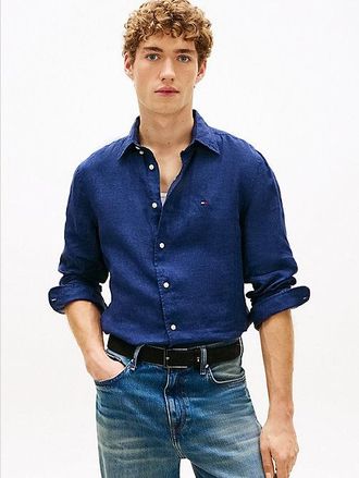 Tommy Hilfiger Regular Fit Washed Pure Linen Shirt