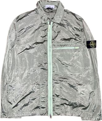 Stone Island Compass Patch Zip Up Jacket Green 781510919-V0052