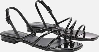 XY London Womens XY London Womens/Ladies Mary Patent Square Toe Sandals - Black - Size: 4