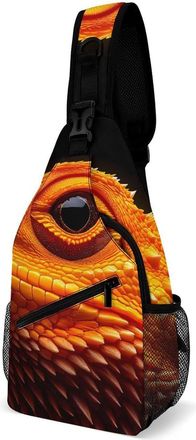 Generic Bearded Dragon Unisex Shoulder Bags Casual Crossbody Chest Bag Sling Backpack for Hiking Cycling Travel