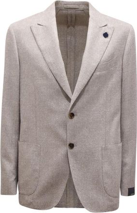 Lardini Wol/Zijde Jas - Heren - Blazers - Grijs - XL - Wol - Jassen