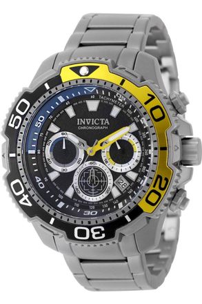 Invicta Ti-22 49492 Herenhorloge - Quartz Uurwerk - Titanium met Zwarte Wijzerplaat - 48 mm
