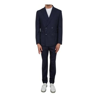 HUGO BOSS Kostuums, Heren, Blauw, L, Wol, C-Huge Pak