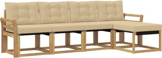 vidaXL Conjunto De Sof&aacute;s De Exterior 5 Uds. Y Beige Vidaxl