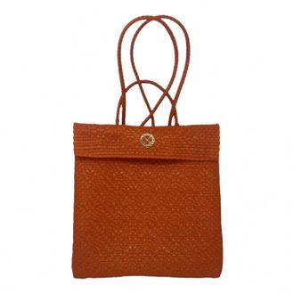 Lola's Bag Womens Small Braided Backpack In Orange