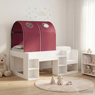 vidaXL Vidaxl Letto Con Tunnel 3 Pz Bianco E Rosso Legno Ingegnerizzato