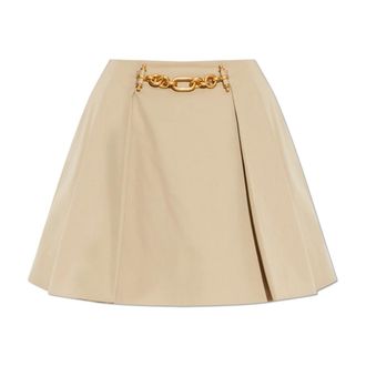 Balmain Short Skirts, female, Beige, Size: 2XS Short Skirt with Darts