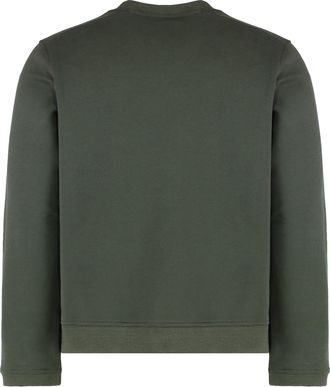 K-Way Mens Cotton And Cashmere Crewneck Sweater Green Sweatshirts