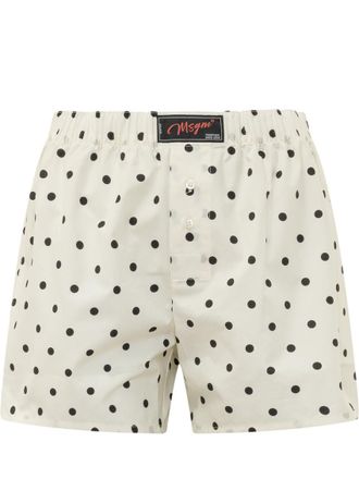 Msgm White Polka Dot Shorts