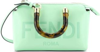 Fendi Logo By The Way Top Handle Bag Embossed Leather Mini crossbody bag - Groen