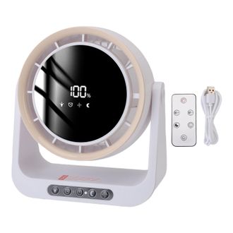 OEM Ventilador De Escritorio Usb Silencioso Y Sin Aspas Con Pantalla Digital Y Control Remoto Para El Hogar, La Oficina Y La Cocina, Blanco/caf&eacute;