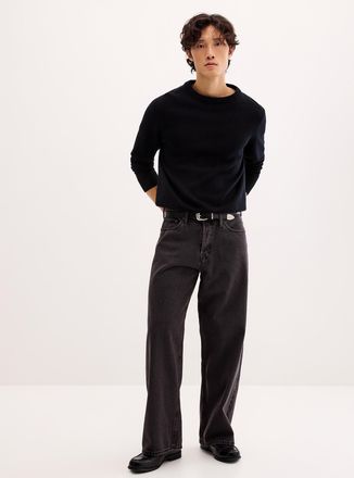 Jack & Jones Mens Dave faded charcoal jean Baggy fit