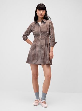 Twik Womens Flared pleated-waist shirtdress