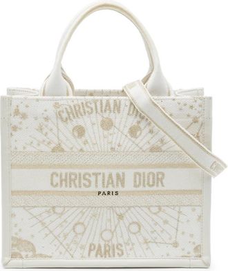 Dior Pre-owned Dior Small Embroidered Canvas Gold Star Book Tote Ladies ZOKX0NFYIFJHWYJS