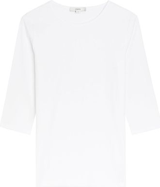 Vince Ribbed Stretch-jersey top - Off White - XL