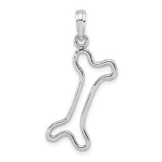 Diamond2Deal 14k Gold Cut-Out Polished Dog Bone Charm Pendant