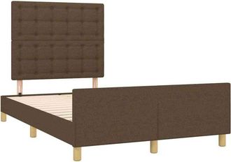 vidaXL Estructura De Cama Sin Colch&oacute;n Tela Marr&oacute;n Oscuro 120x190 Cm Vidaxl