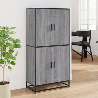 Berkfield Home Highboard Grey Sonoma 68x35x139 cm Engineered Wood | Size: 68 x 35 x 139 cm
