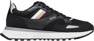 HUGO BOSS Stijlvolle Sneakers met Logo en Vetersluiting - Heren - Sneakers - Zwart - 41 EU - Leer - Schoenen