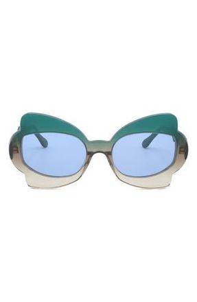 Marni 56mm Butterfly Sunglasses in Green /Grey at Nordstrom Rack