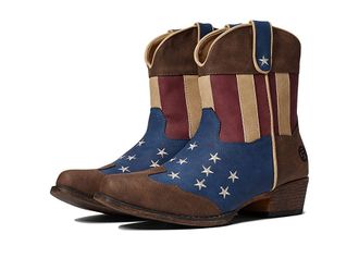 Roper American Patriot Flotus Cowboy Womens Boots Stars & Stripes Faux Leather : 6.5 M, Synthetic