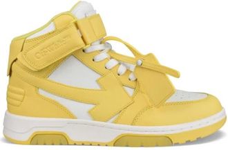 Off-white Schoenen, Heren, Geel, 43 EU, Leer, Out Of Office High-top Sneakers