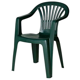 Trade Shop Trade Shop Traesio - Set 2 Pz Sedie Da Giardino Poltrona Monoblocco Con Braccioli Colore Verde 020362