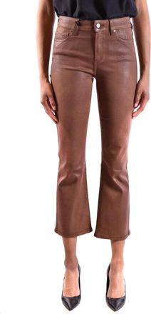 Paige Cropped Cognac Jeans With Flared Silhouette