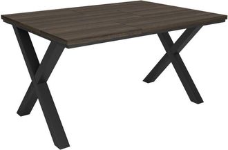 Skraut Home Skraut Home - Mesa Comedor, Mesa Fija Cocina Y Sal&oacute;n, 140x90x74 Cm, Para 6 Comensales, Muebles Comedor, Estilo Industrial, Roble Oscuro