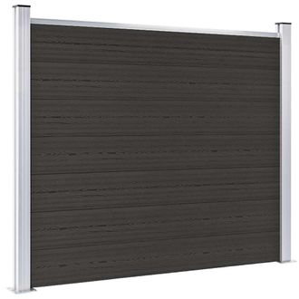 vidaXL Panel De Valla Wpc Negro 180x146 Cm Vidaxl