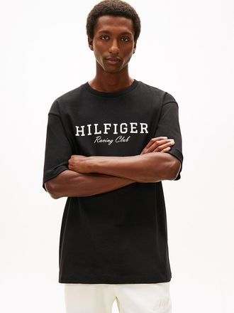 Tommy Hilfiger Mens Hilfiger Racing Logo Athleisure T-Shirt - Black - XL