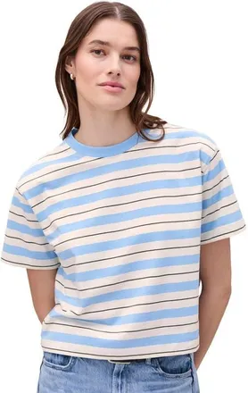Richer Poorer Inc. The Recycled Stripe Crop Tee in Chambray Stripe at Nordstrom, Size X-Large