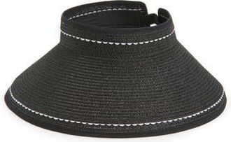 Nordstrom Rack Contrast Stitch Visor in Black at Nordstrom Rack