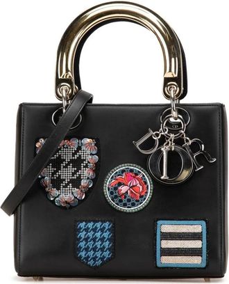 Dior Pre-owned Handbags, female, Black, Size: ONE SIZE Pre-owned Diorama Patchwork Embroidered Satchel