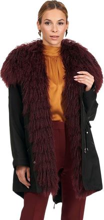 Gorski Parka With Lamb Tuxedo And Hood in Aubergine/black at Nordstrom, Size X-Small