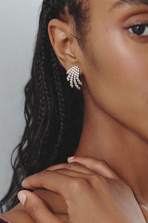 Nadri Diva Fan Hoop Earrings