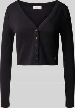 Calvin Klein Jeans Cropped Strickjacke mit Knopfleiste in Black, Größe XS