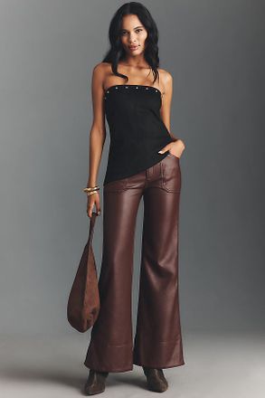 Pilcro The Rylan Faux Leather Relaxed High-Rise Flare Pants by Pilcro
