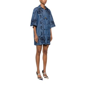 Zimmermann Kleedjes, Dames, Blauw, L, Denim, Aster Denim Mini Jurk