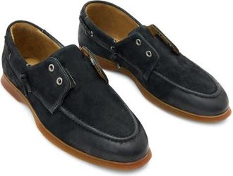 John Varvatos Thompson Yacht Laceless Boat Shoe in Black at Nordstrom, Size 10.5