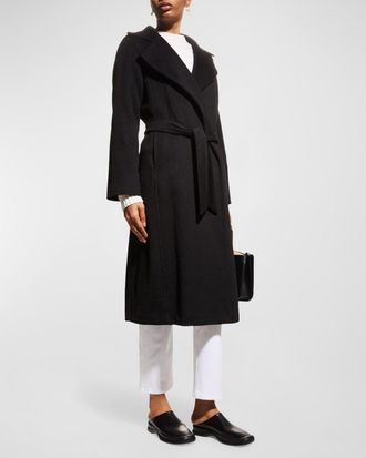 Max Mara Manuela Belted Camel Hair Coat, Black