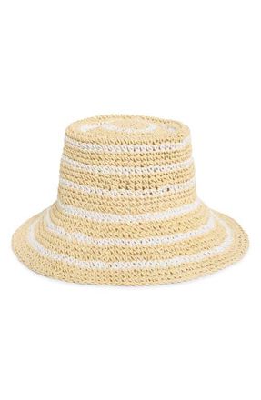 Nordstrom Stripe Packable Lantern Hat in White Combo at Nordstrom