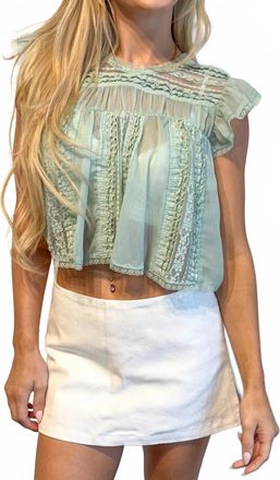 Free People Sun Drenched Blouse In Lightgreen