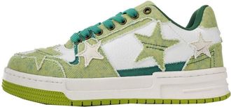 Generic Couple Fashion Retro Boardwalk Casual Thick Sole Platform Comfortable Sports Shoes (Green,6.5)