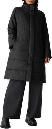 Eileen Fisher Stand Collar Puffer Jacket in Black at Nordstrom Rack, Size X-Small