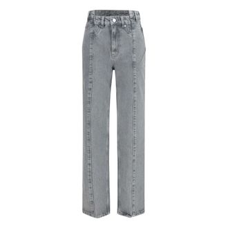 Ganni Rigid Denim Cuffed Jeans - Dames - Jeans - Grijs - Maat: W27 Denim
