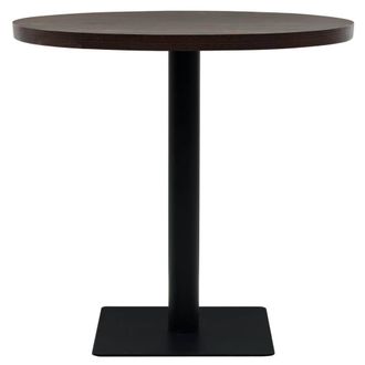 Berkfield Home Elegant Bistro Table MDF & Steel Round 80x75 cm Dark Ash in Brown